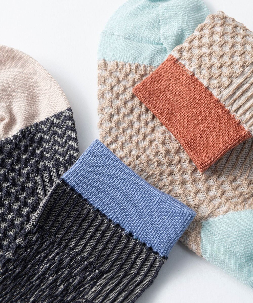 TRICOTE バンピーパッチワークソックス 