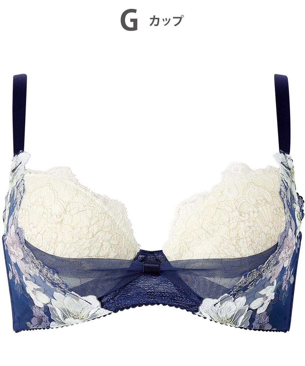 WACOAL ブラジャー 【リボンブラ 脇すっきり】 脇高設計 着やせシルエット 動いても谷間キープ Gカップまで対応 大きいサイズ レディース BXB443 /ワコール 