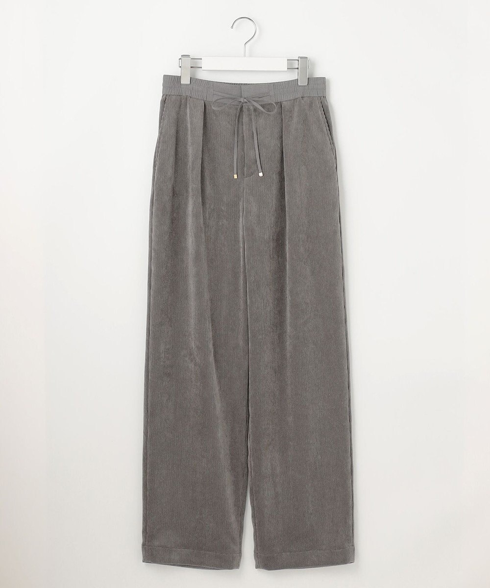 自由区 【洗える】ソフトコーデュロイワイド パンツ 
