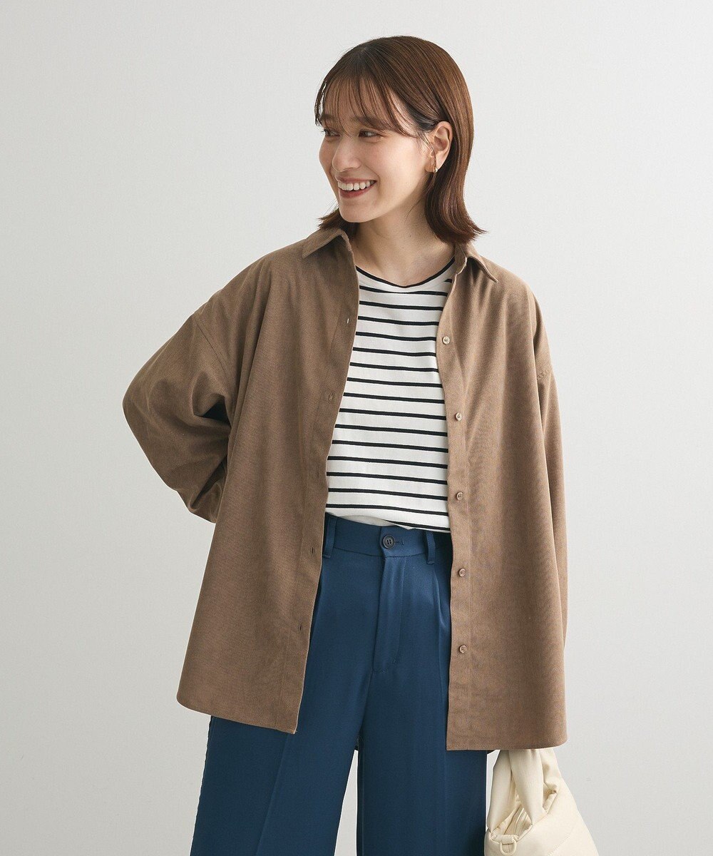 Green Parks ソフトコーデュロイシャツ 