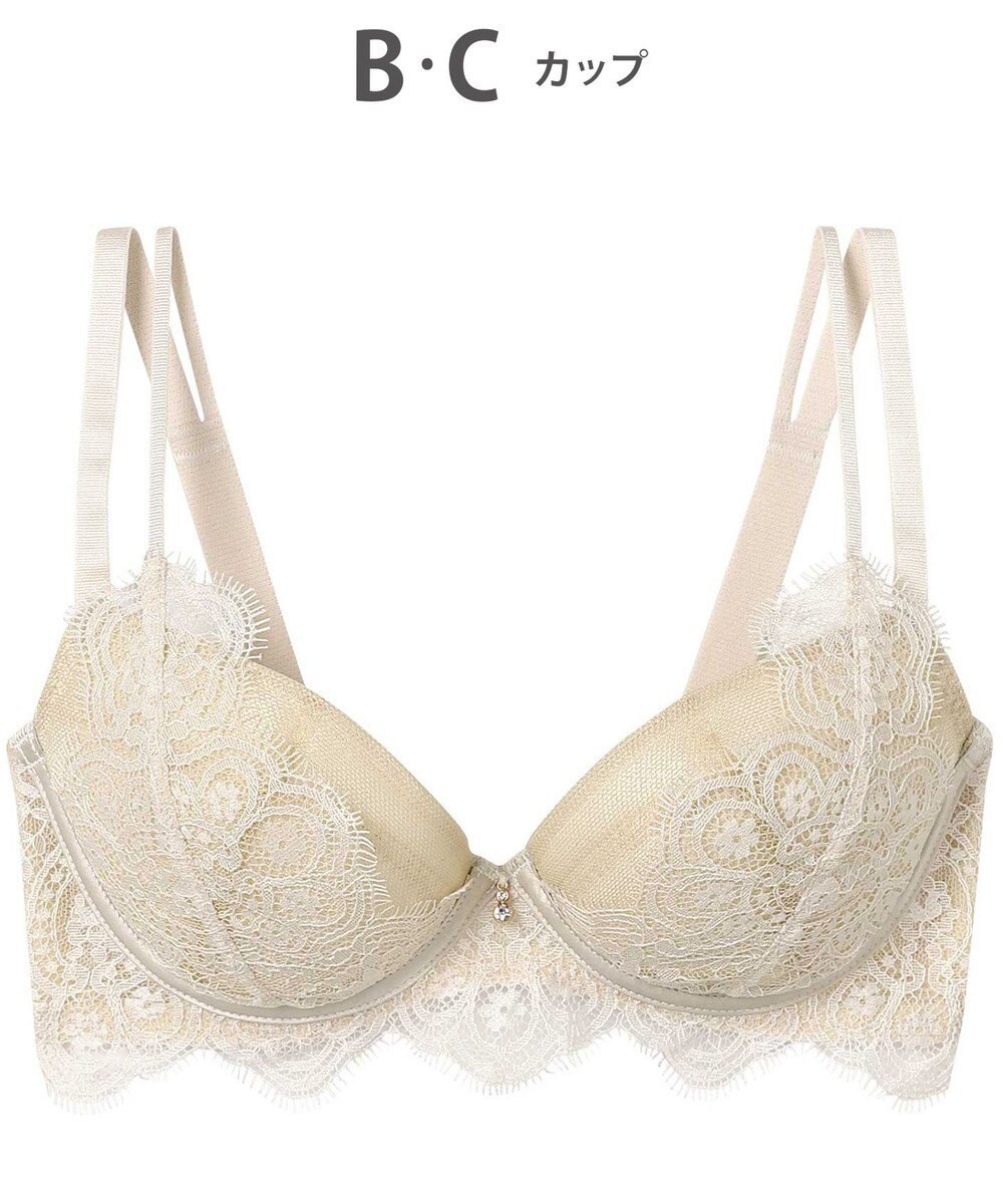 AMPHI ブラジャー 谷間メイク カップ上辺が浮きにくい Gカップまで対応 大きいサイズ 【Glama-Rich グラマリッチ ボリュームUPタイプ】 ブラ BYJ302 アンフィ／ワコール 