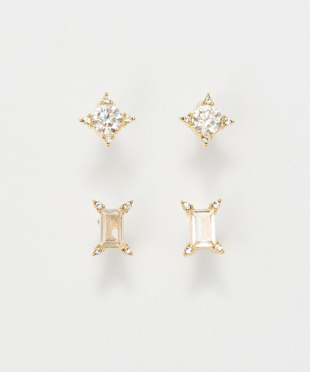 Phoebe 【金属アレルギー対応】クラシックバケットビジューセラミックピアス 