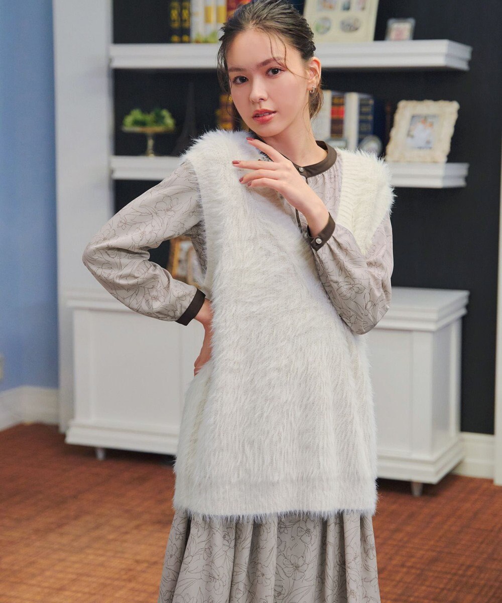 Tiaclasse 【洗える】フェザーニットベスト 