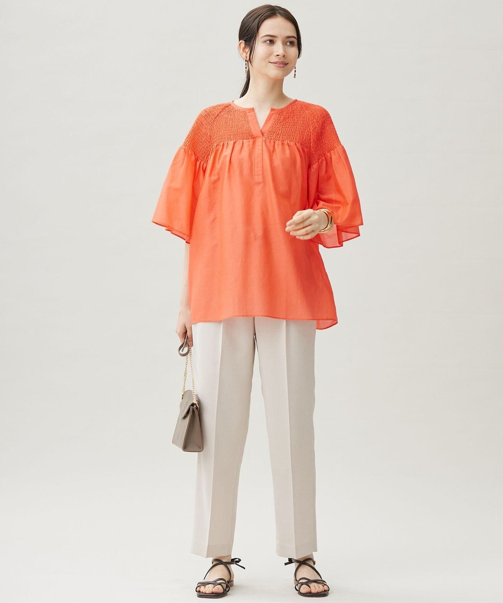 自由区 【カタログ掲載・セットアップ対応・接触冷感・UVカット・洗える】ライトリネンライクテーパード パンツ 