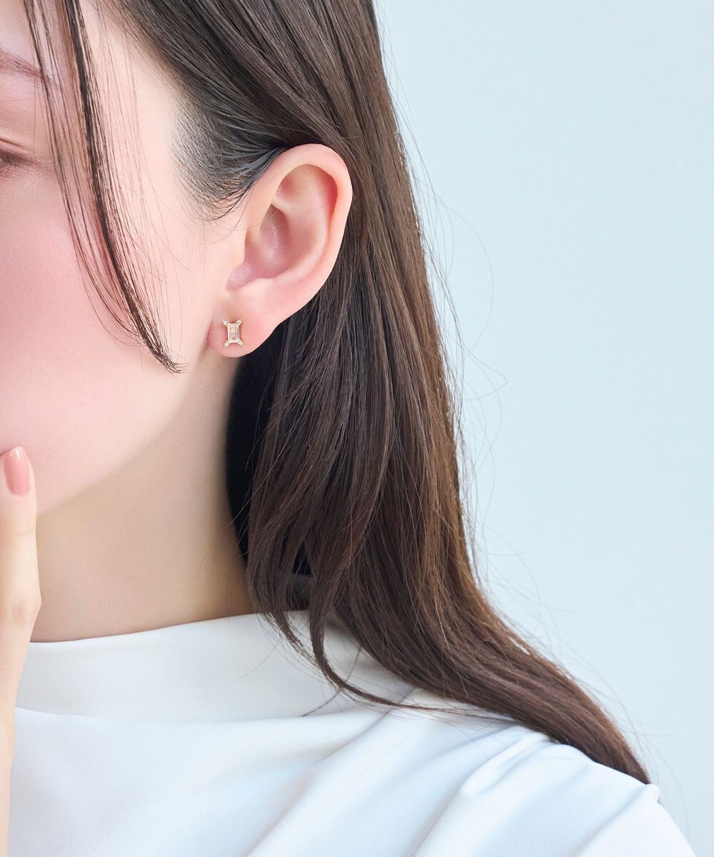 Phoebe 【金属アレルギー対応】クラシックバケットビジューセラミックピアス 