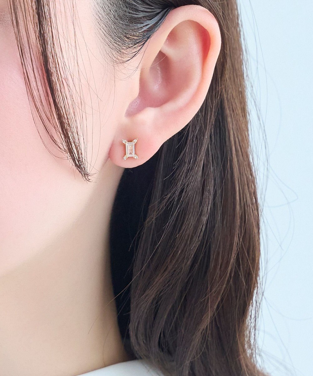 Phoebe 【金属アレルギー対応】クラシックバケットビジューセラミックピアス 