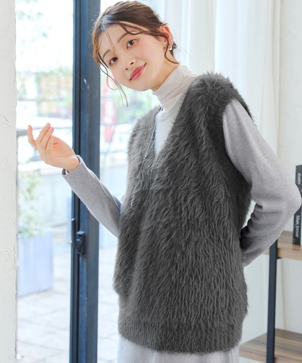 Tiaclasse 【洗える】フェザーニットベスト 