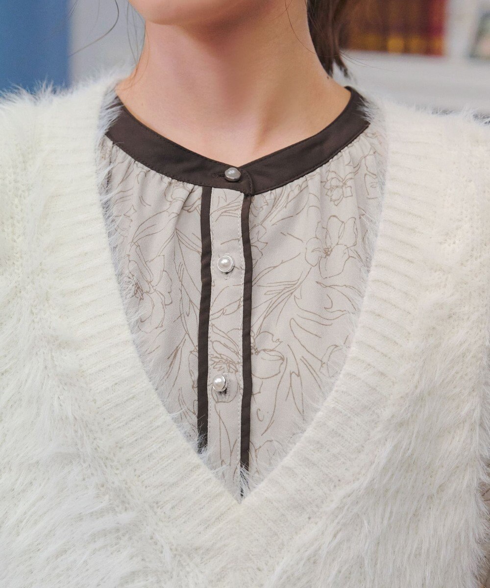 Tiaclasse 【洗える】フェザーニットベスト 