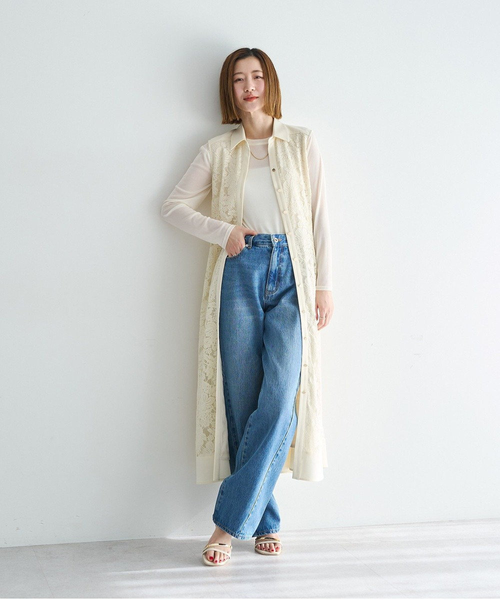 YECCA VECCA レース切替ジレワンピース 