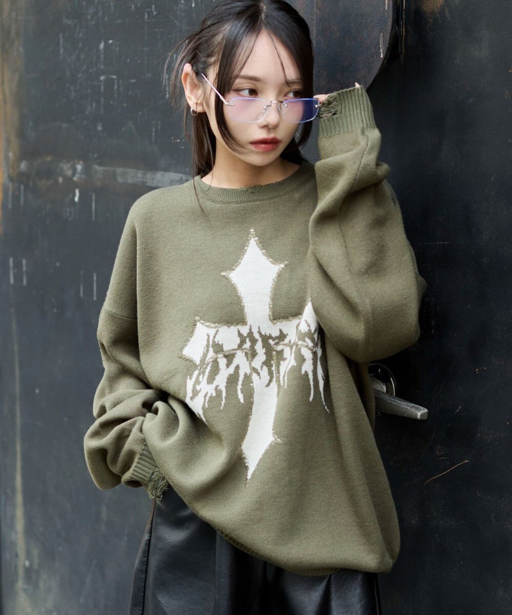 WEGO ダメージジャガードプルオーバー 