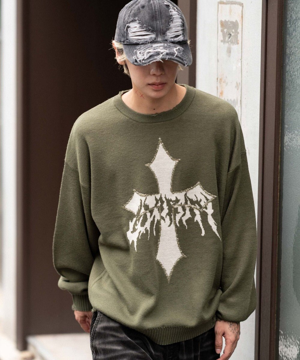 WEGO ダメージジャガードプルオーバー 