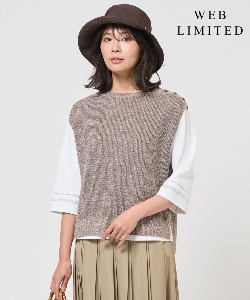 J.PRESS LADIES L 【WEB限定カラーあり】LINEN COTTON ニット ベスト 