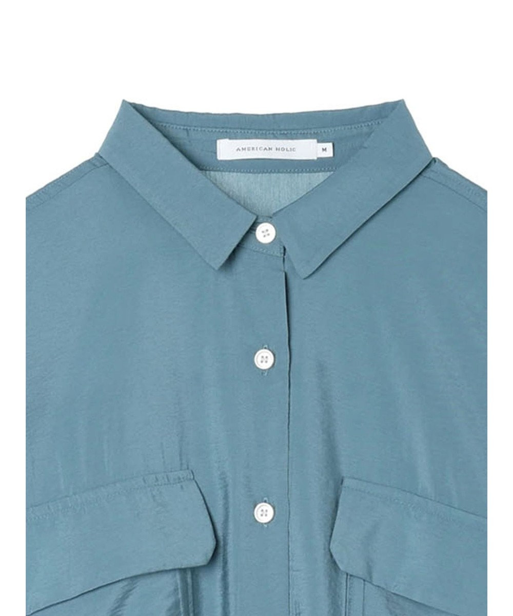 AMERICAN HOLIC 接触冷感Ｗポケット袖タックシャツチュニック 