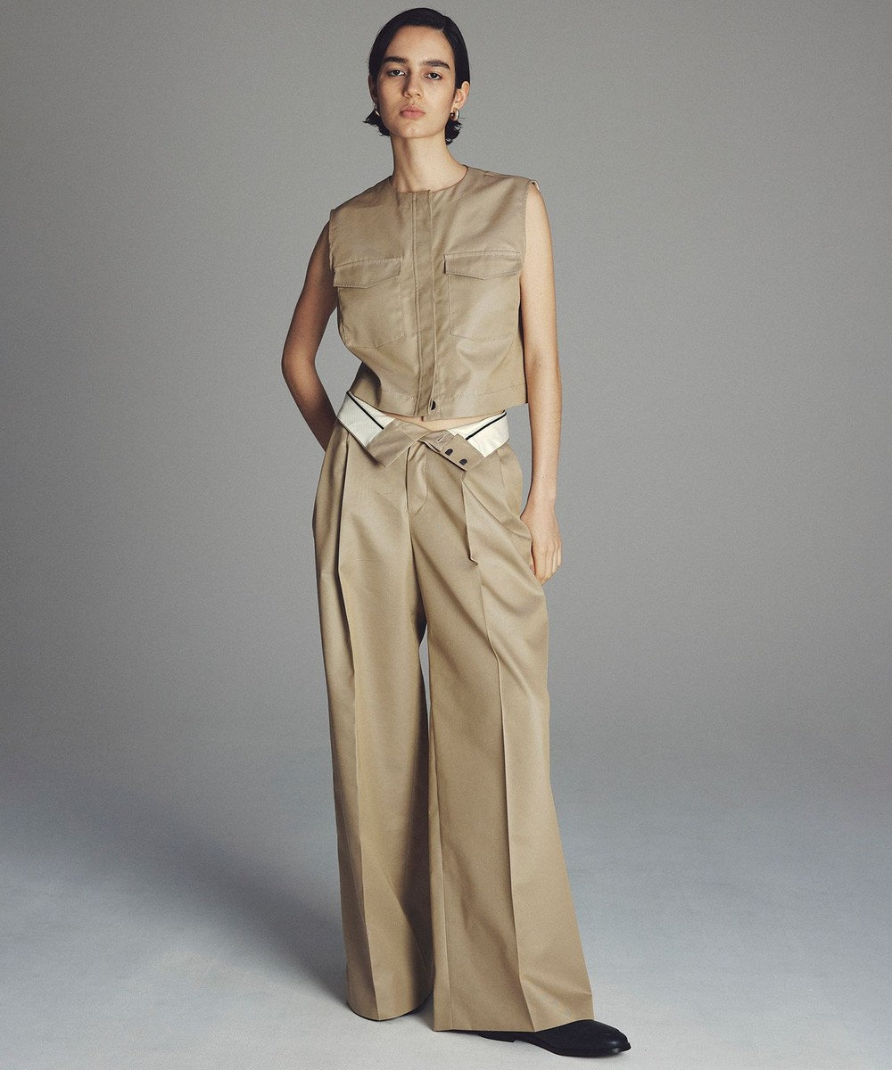 uncrave チノギャバジン ワイドトラウザー 