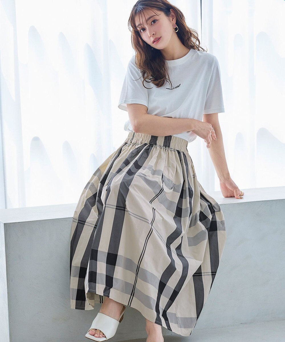 Tiaclasse 【洗える】メモリータフタチェックスカート 