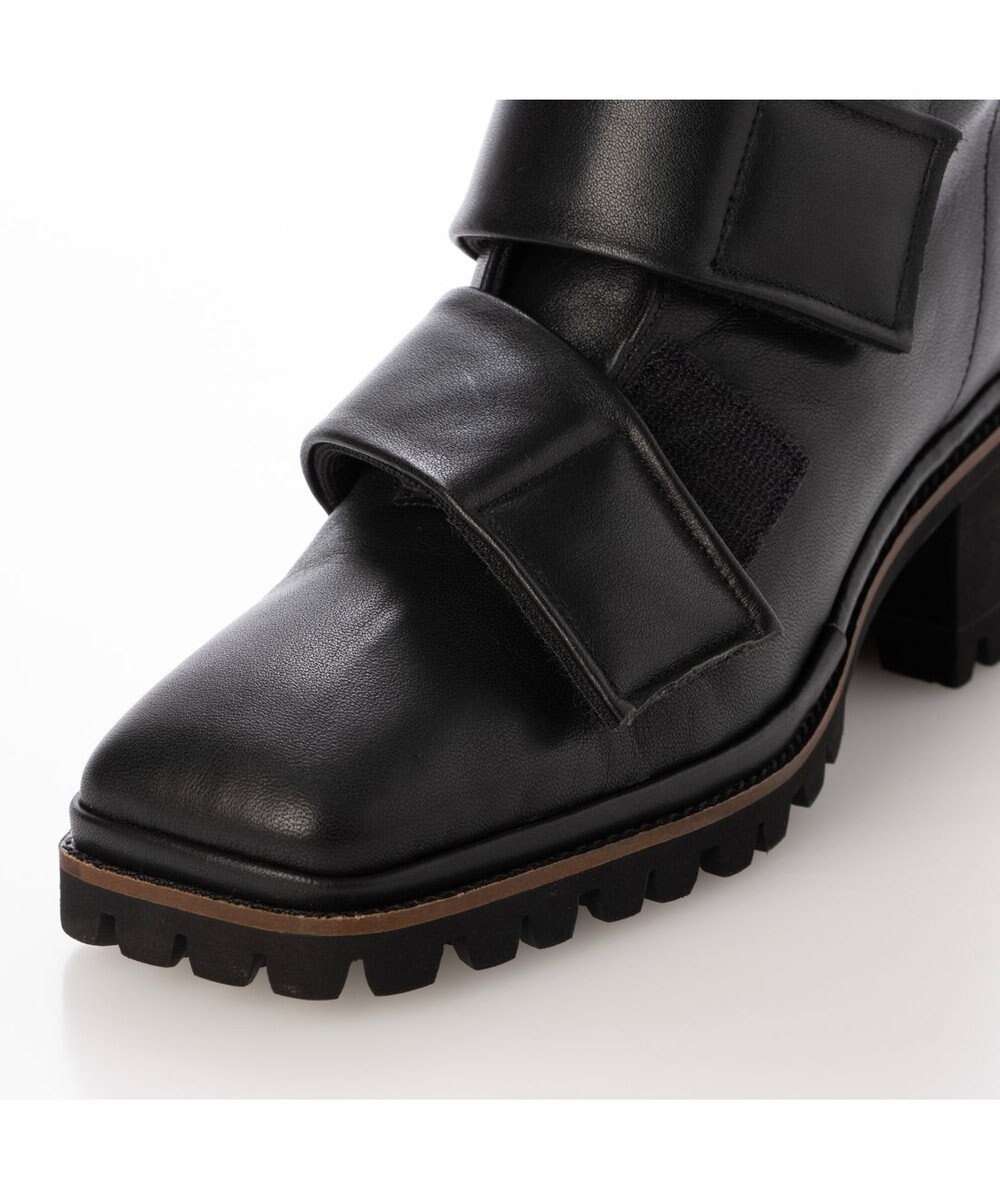 MODE ET JACOMO <D'ICI>スクエアトゥベルトデザインショートブーツ 