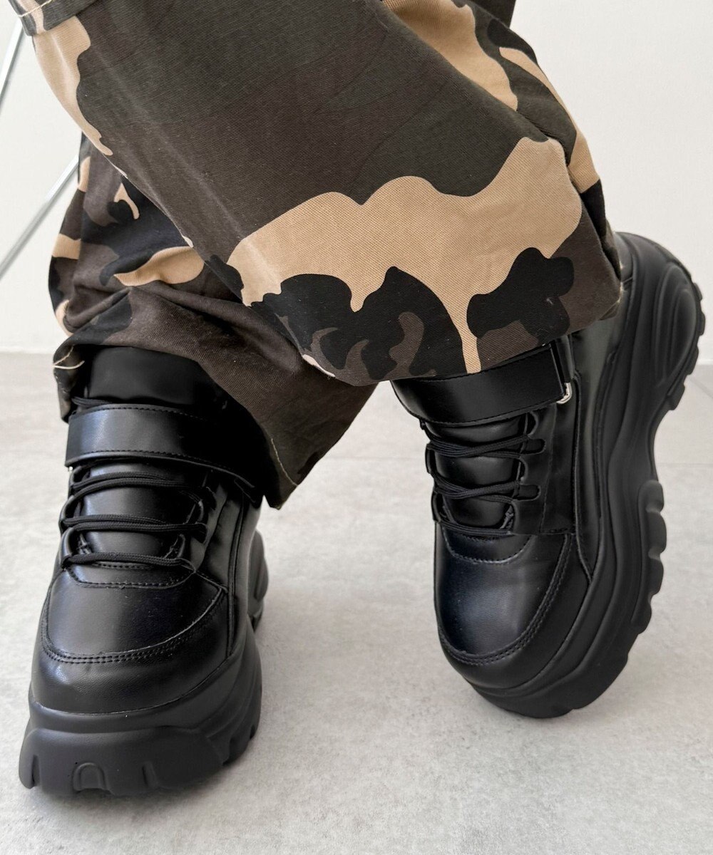 WEGO 【MLサイズ展開】ハイカットベルト厚底スニーカー 