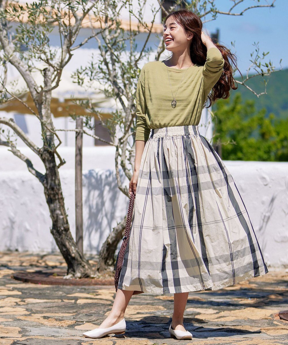 Tiaclasse 【洗える】メモリータフタチェックスカート 