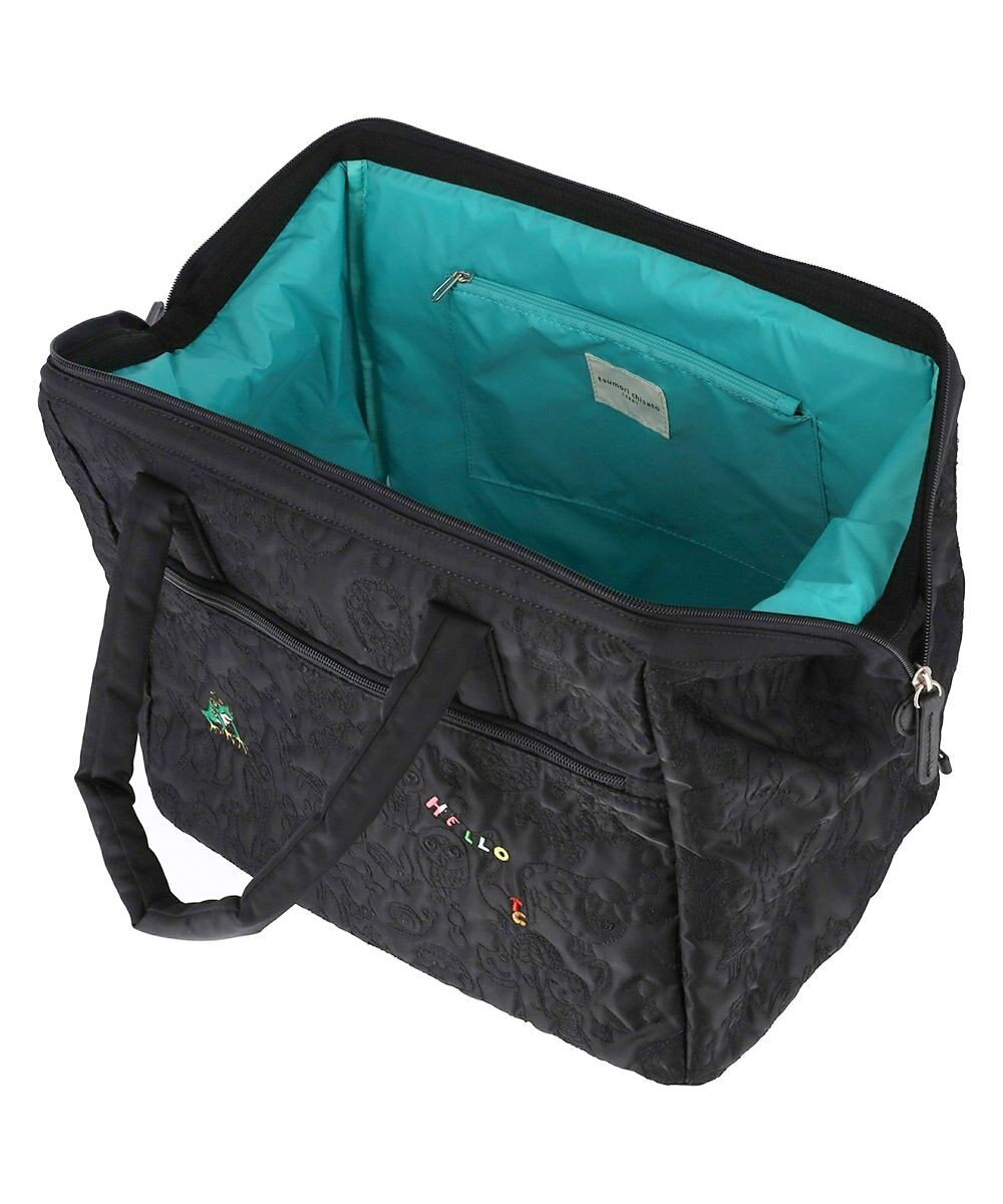 tsumori chisato CARRY 森のどうぶつ刺繍 ボストンバッグ キャリーオンバッグ 口金で大きく開く 