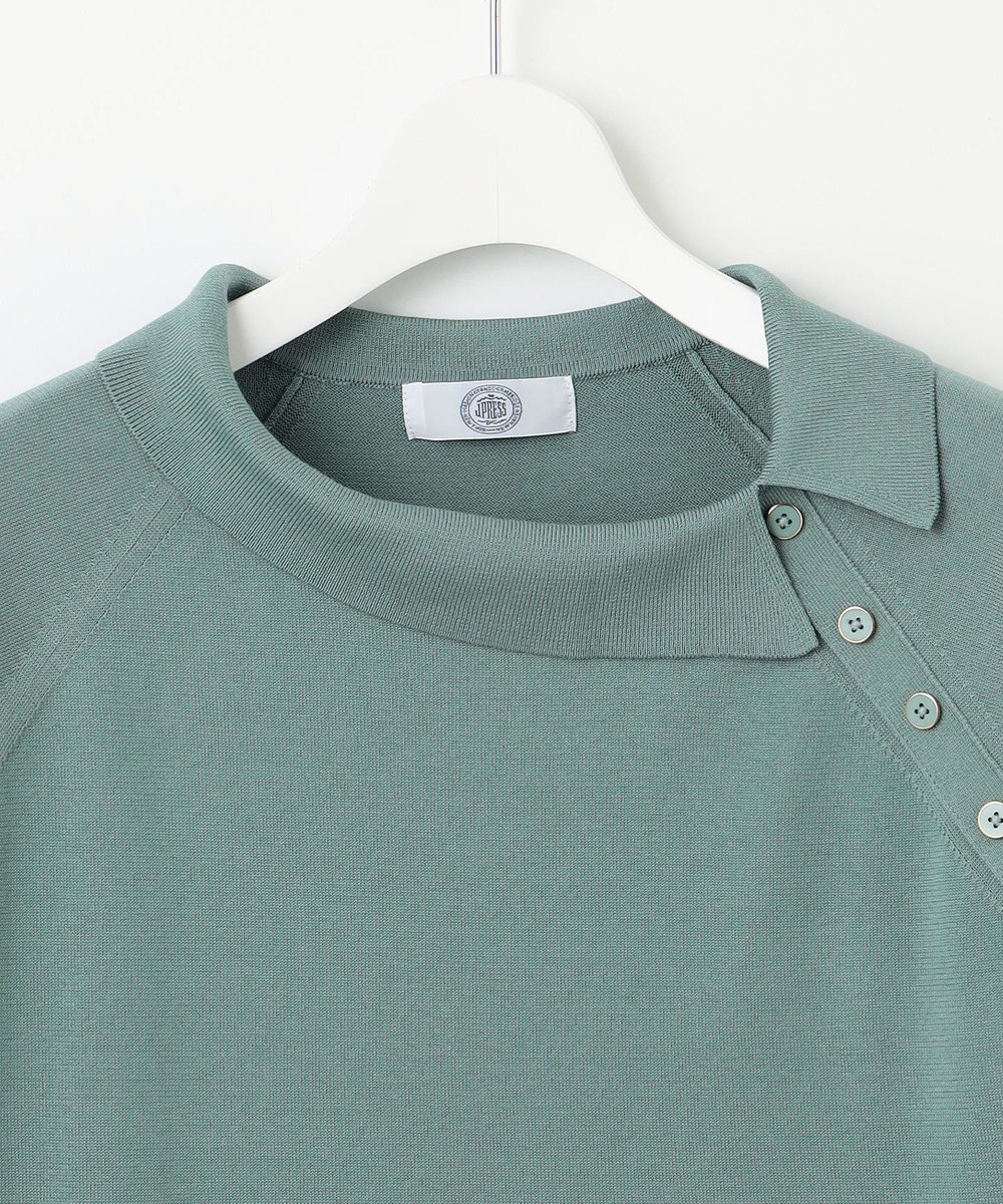 J.PRESS LADIES L 【洗える】COTTON POLYESTER 襟付き ニット 