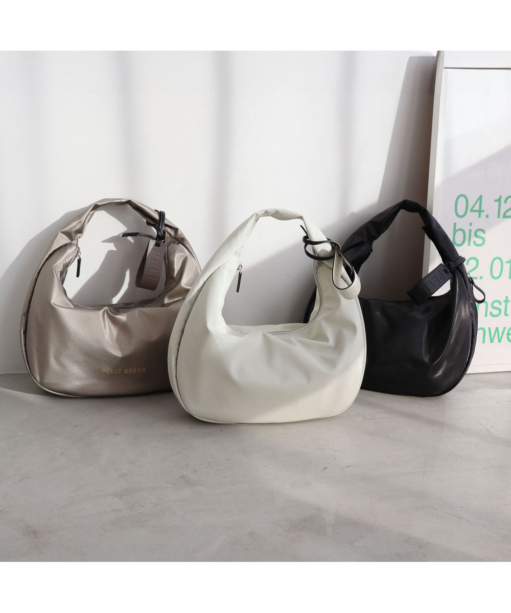 PELLE BORSA ワンハンドルラウンドバッグ Cheers チアーズ 4696 アイボリー