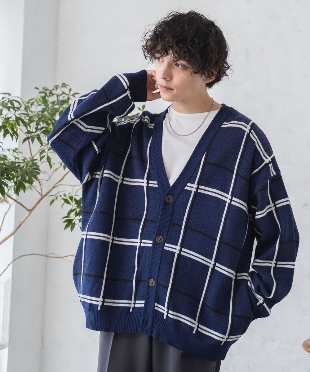 WEGO ルーズフィット総柄カーディガン 