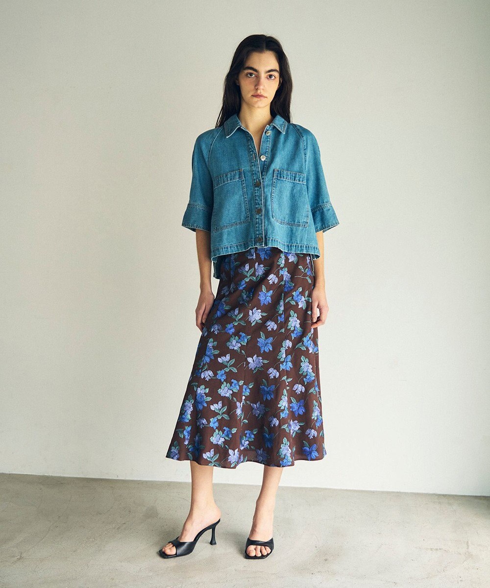 GRACE CONTINENTAL バックタックデニムシャツ 