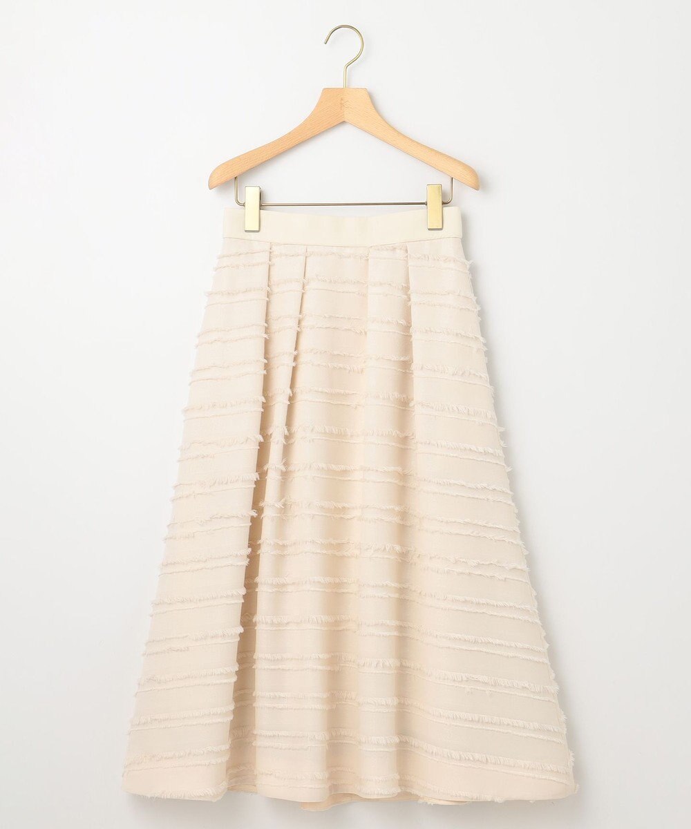 組曲 【WEB限定】ボーダーカットジャカード フレアスカート 