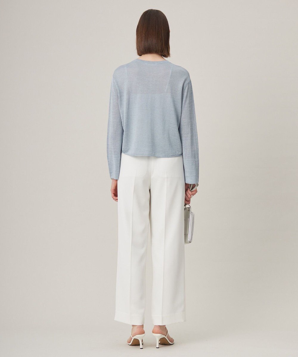 ICB 【洗える】 リネンレーヨンハイゲージ クロップドプルオーバー 