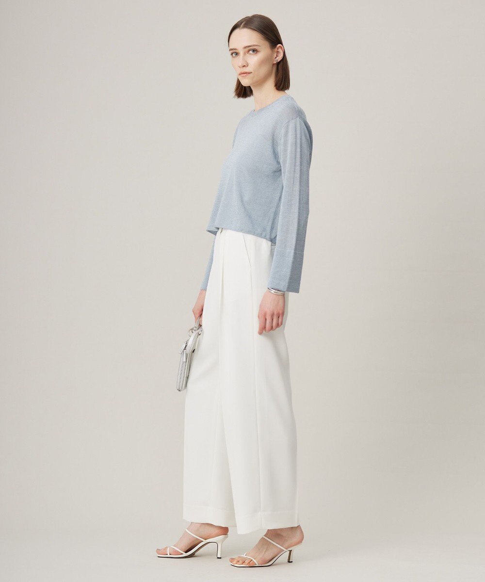 ICB 【洗える】 リネンレーヨンハイゲージ クロップドプルオーバー 