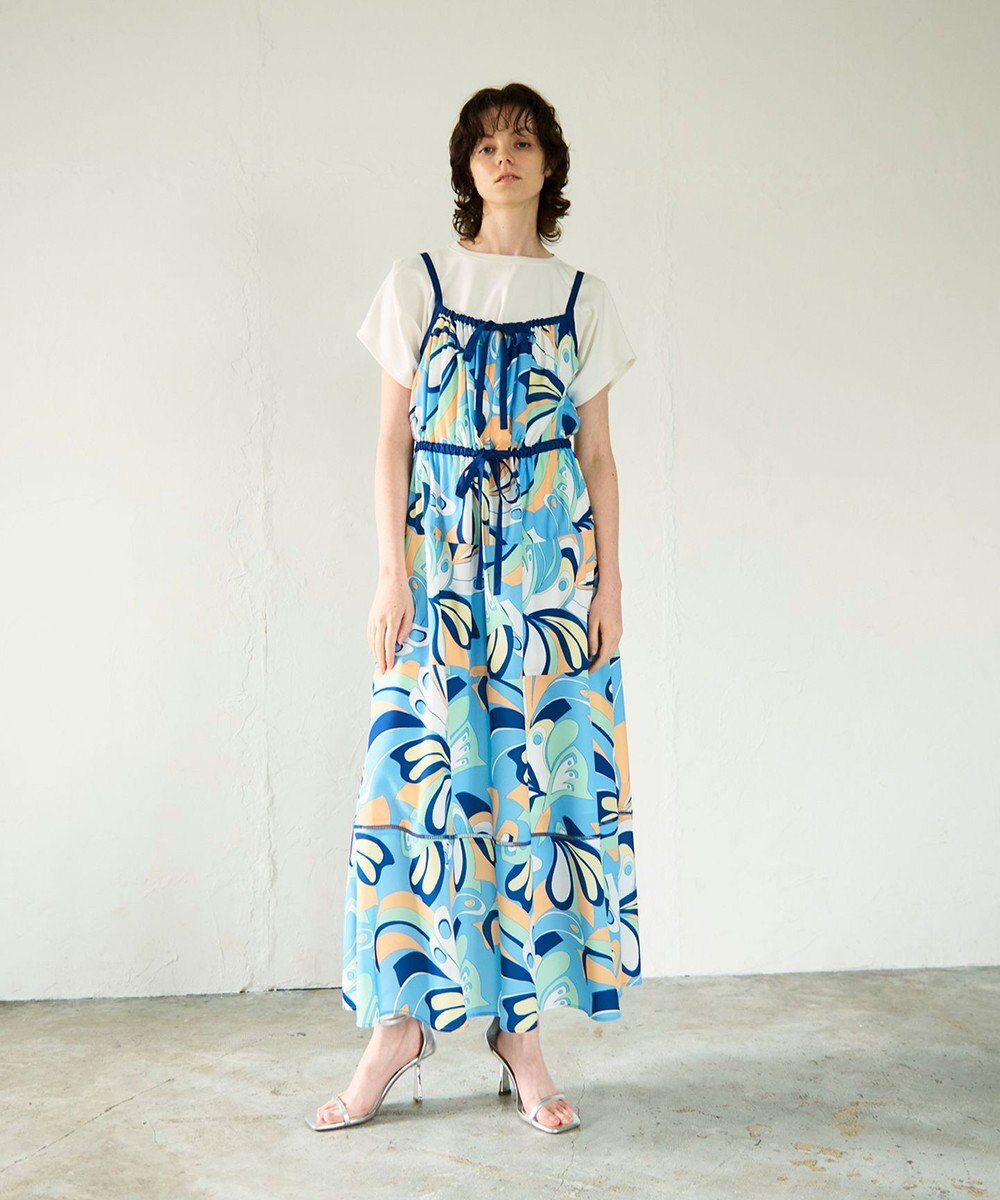 GRACE CONTINENTAL キカバードプリントワンピース 