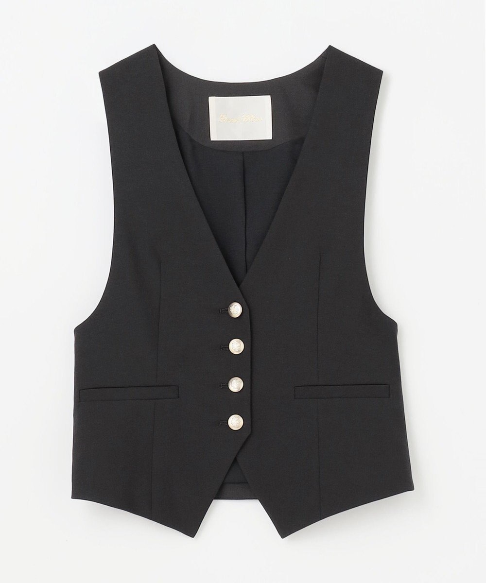 GRACE CONTINENTAL リネン混ツイルジレ 