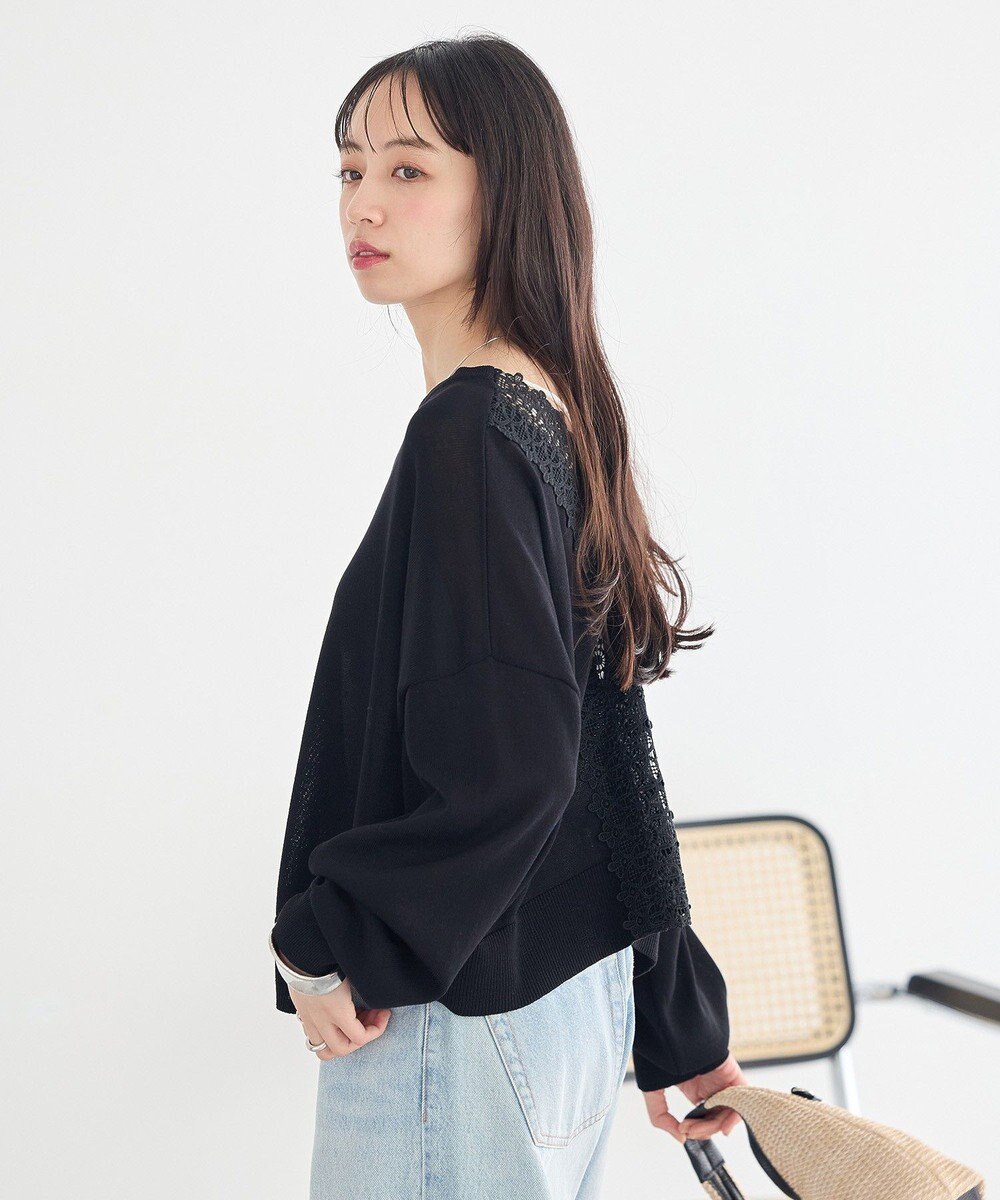 earth music&ecology 【2WAY】レーストリムシアーニットカーディガン 