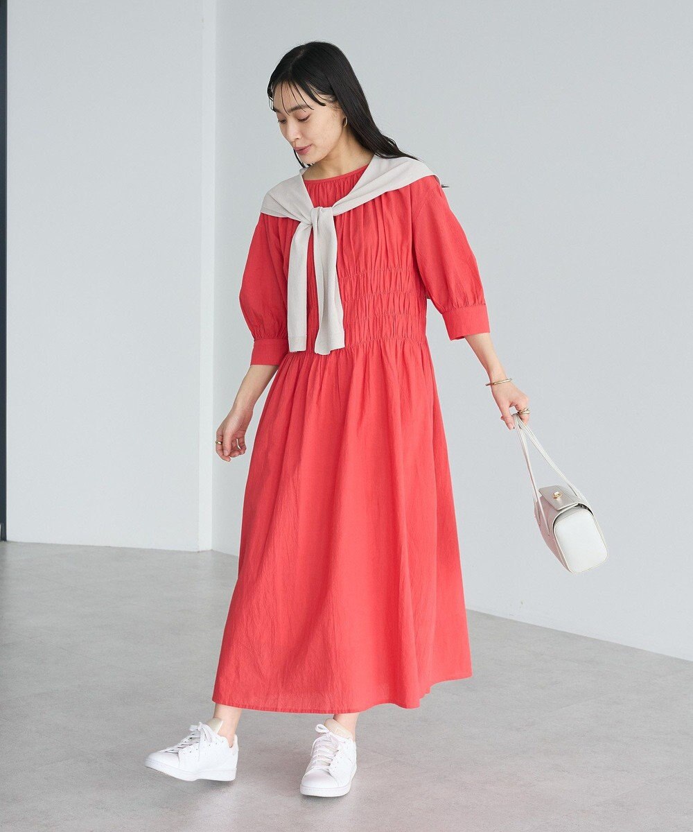 CRAFT STANDARD BOUTIQUE インド製 ハーフスリーブシャーリングワンピース 