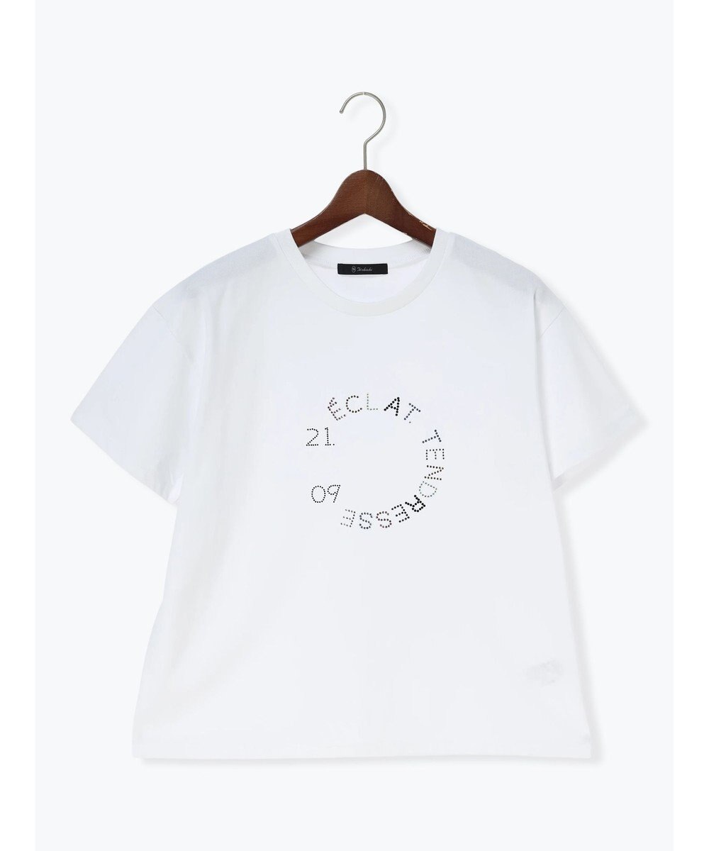 Te chichi ラインストーンサークルロゴTシャツ 