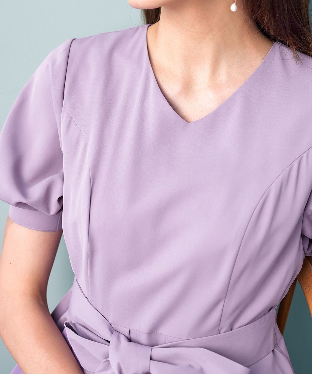 Tiaclasse 【洗える】パフスリーブワンピース 