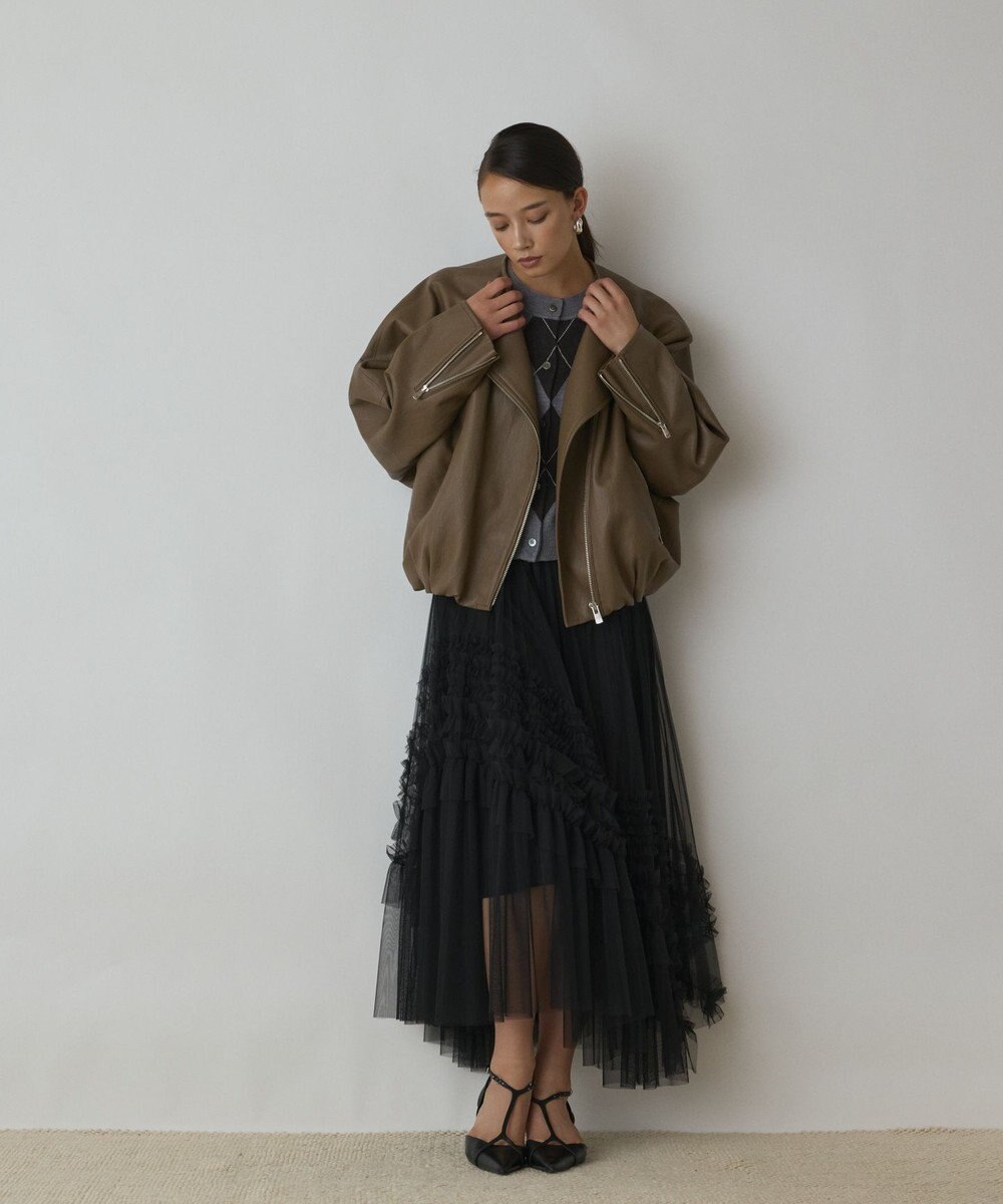 GRACE CONTINENTAL フェイクレザーライダース 