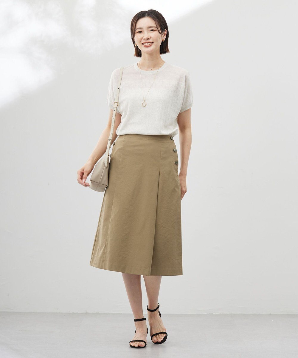 J.PRESS LADIES 【洗える】リネンツイル Aライン スカート 