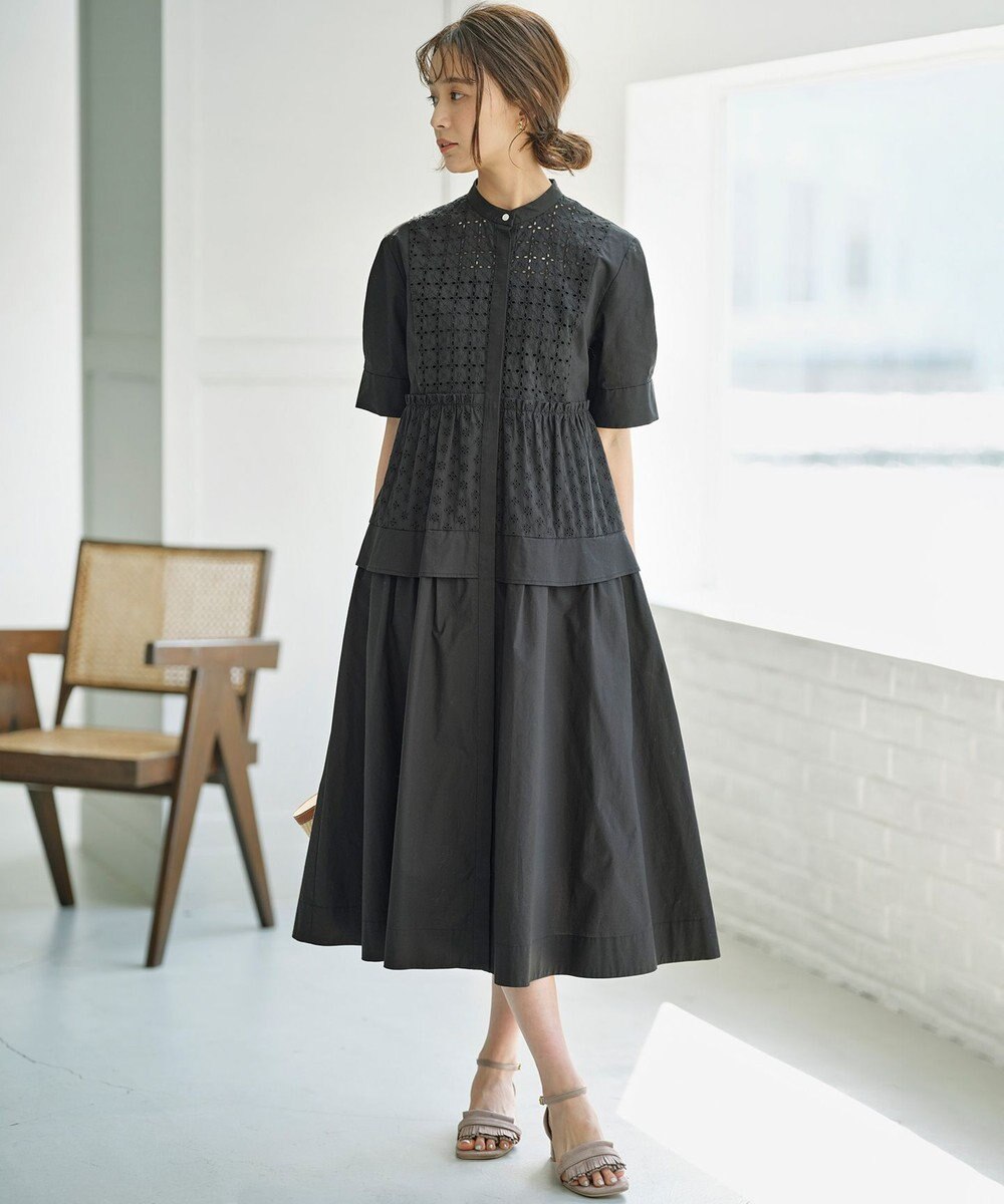 組曲 L エンブロイダリーレース シャーティング ワンピース 