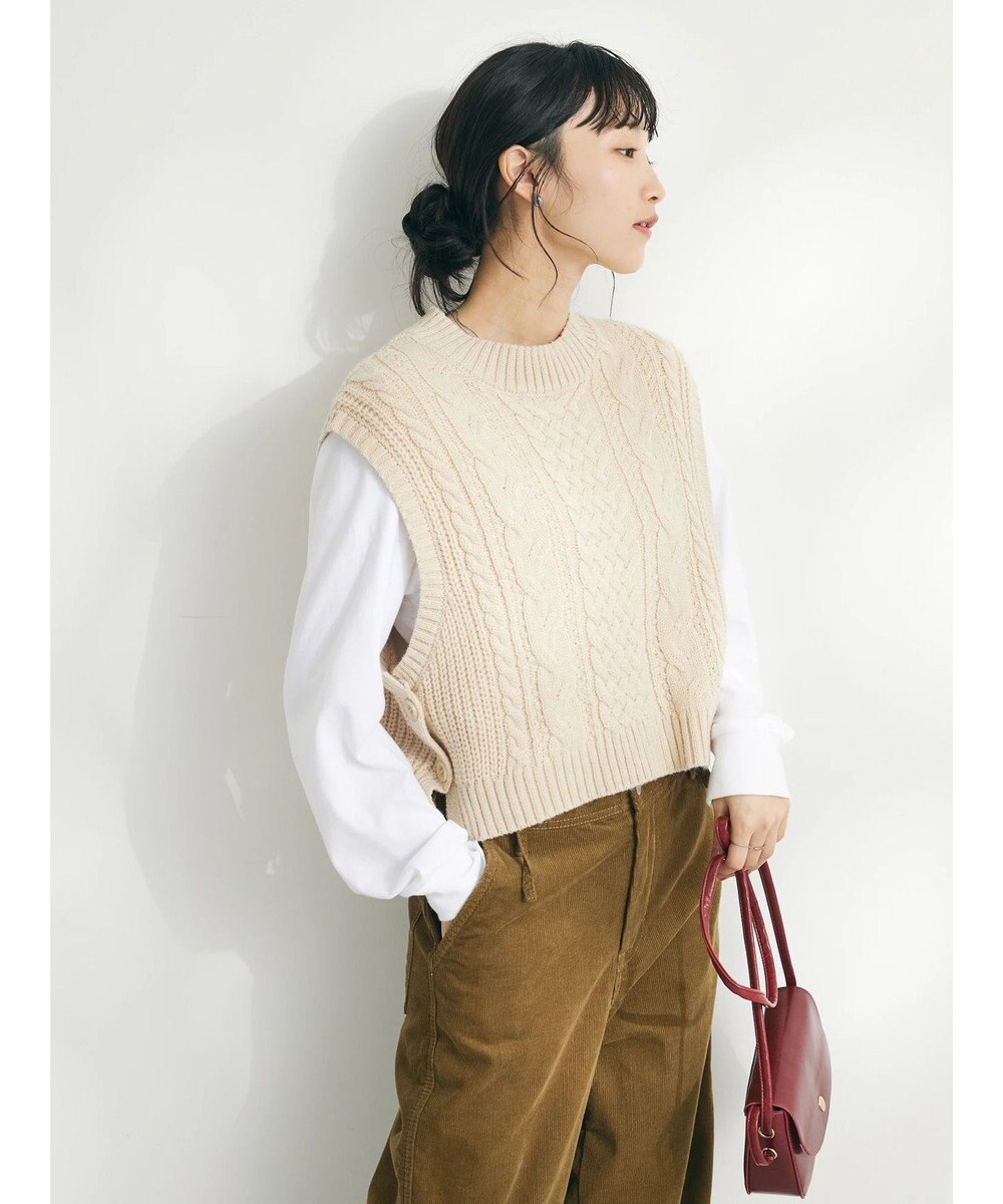 CRAFT STANDARD BOUTIQUE ２ＷＡＹケーブルニットベスト 