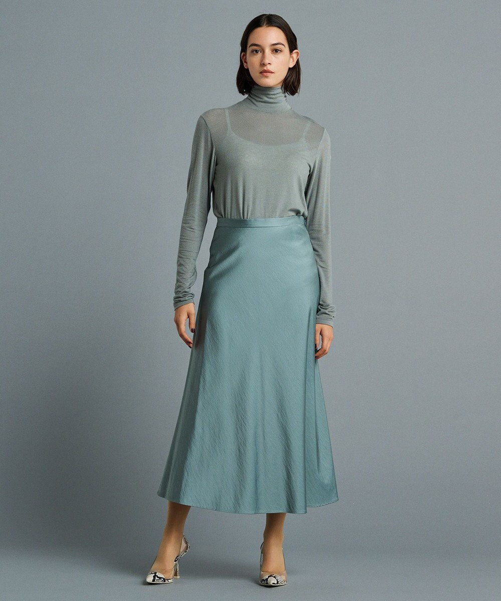 uncrave 【洗える】サテン フレアスカート（uncrave STANDARD） 