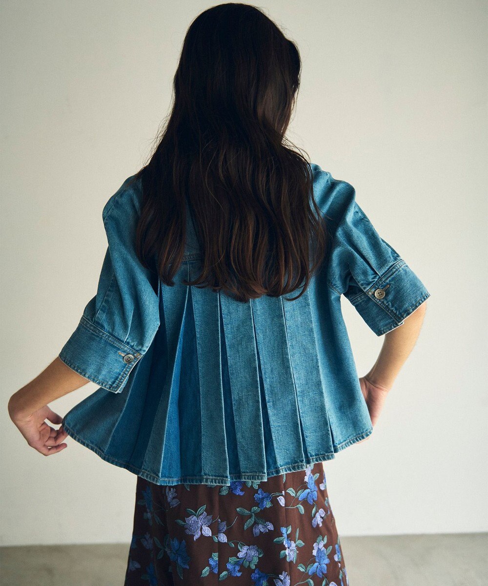 GRACE CONTINENTAL バックタックデニムシャツ 