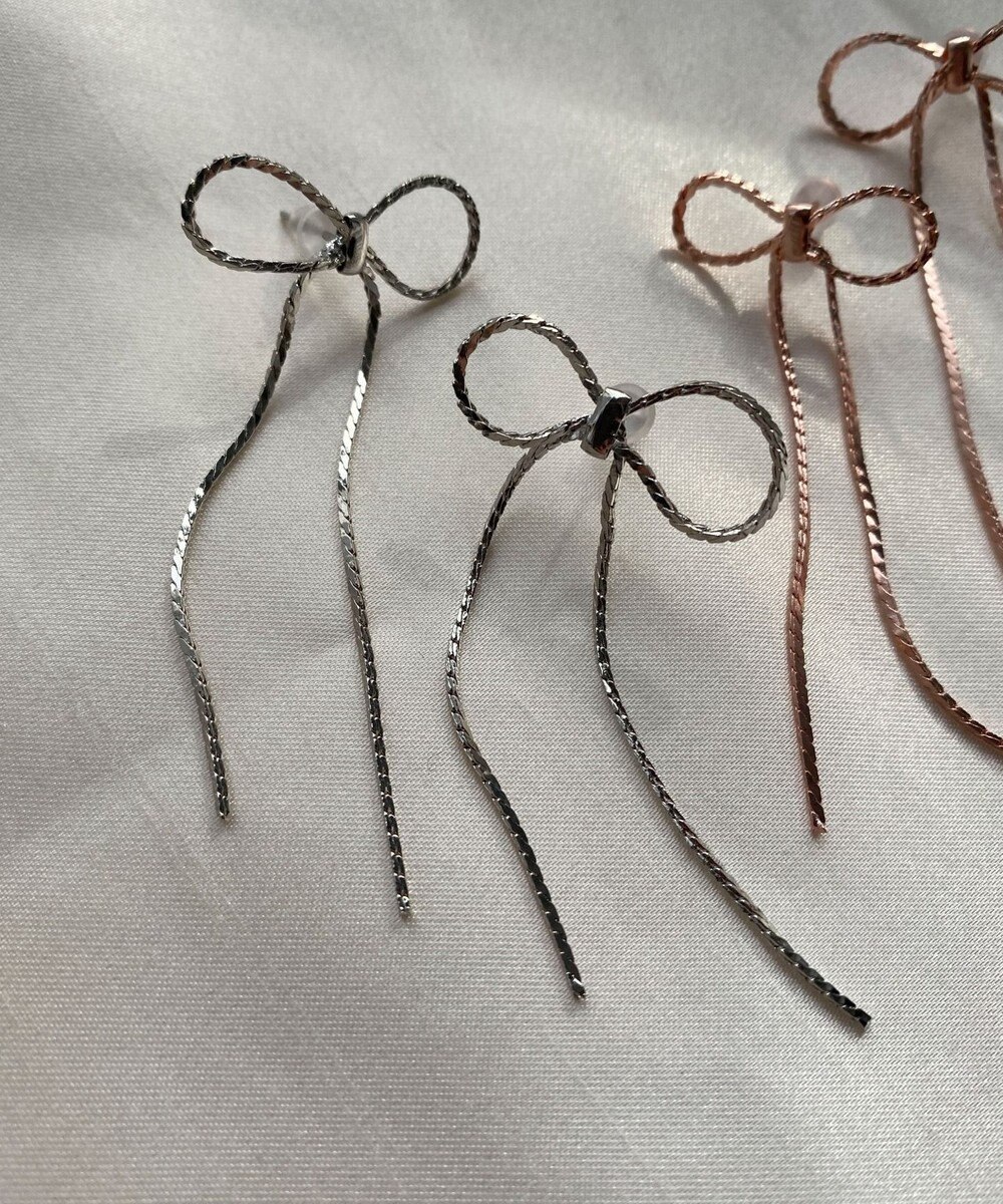 WEGO Lチェーンリボンピアス 