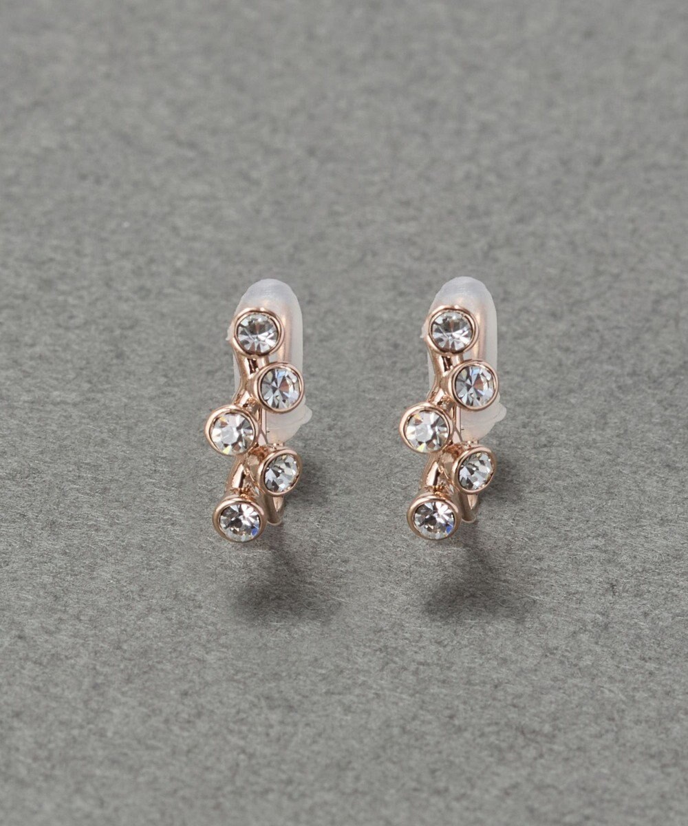 Phoebe 【金属アレルギー対応】【痛くないシリーズ】ランダムプチベゼルストーンライトフィットイヤリング　シャンパンゴールド 