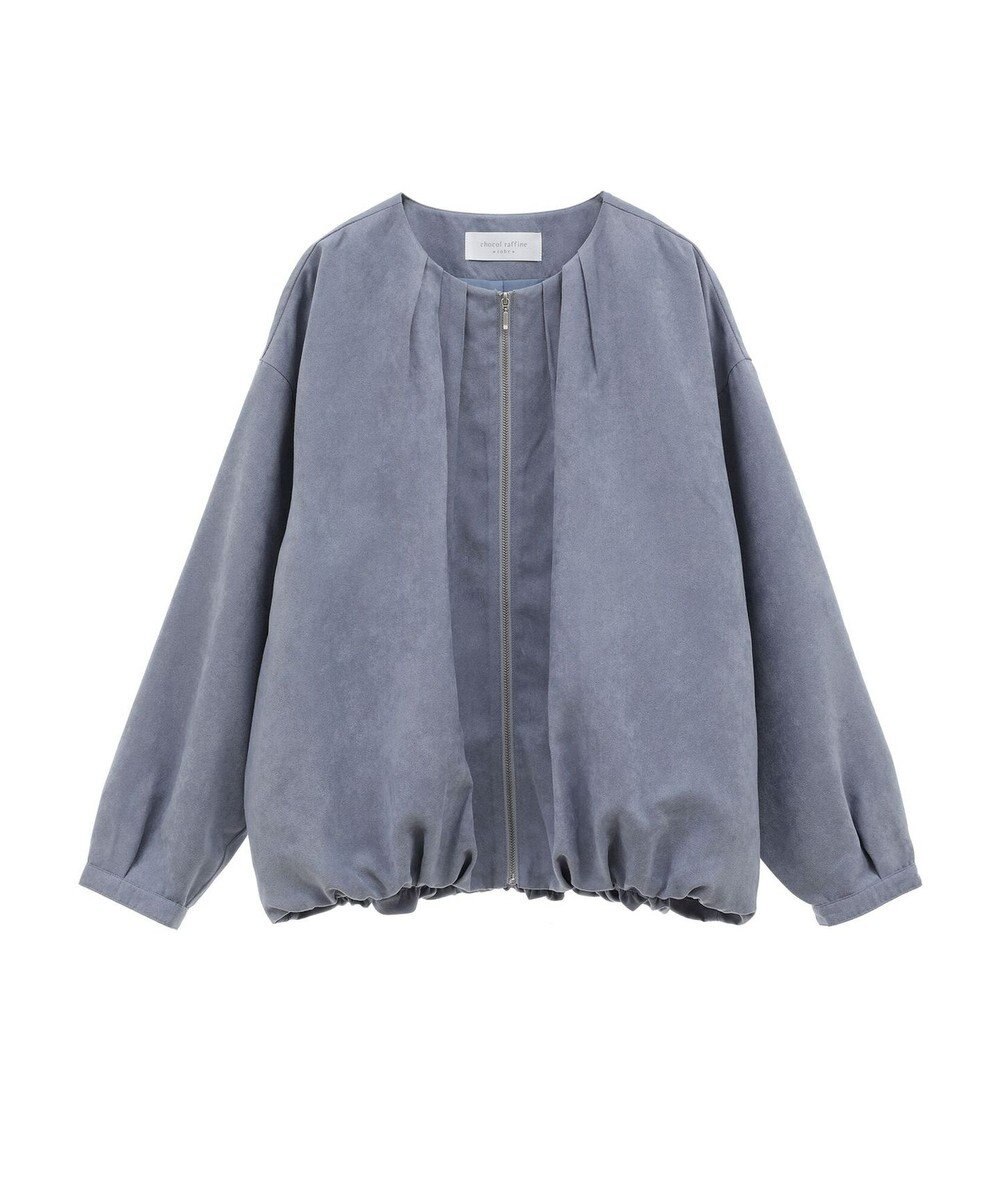 Green Parks ノーカラータックスウェード調ブルゾン 