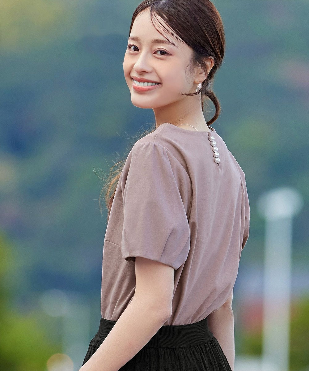 Tiaclasse 【UVケア・接触冷感】“あまラク” タックパフスリーブカットソートップス 