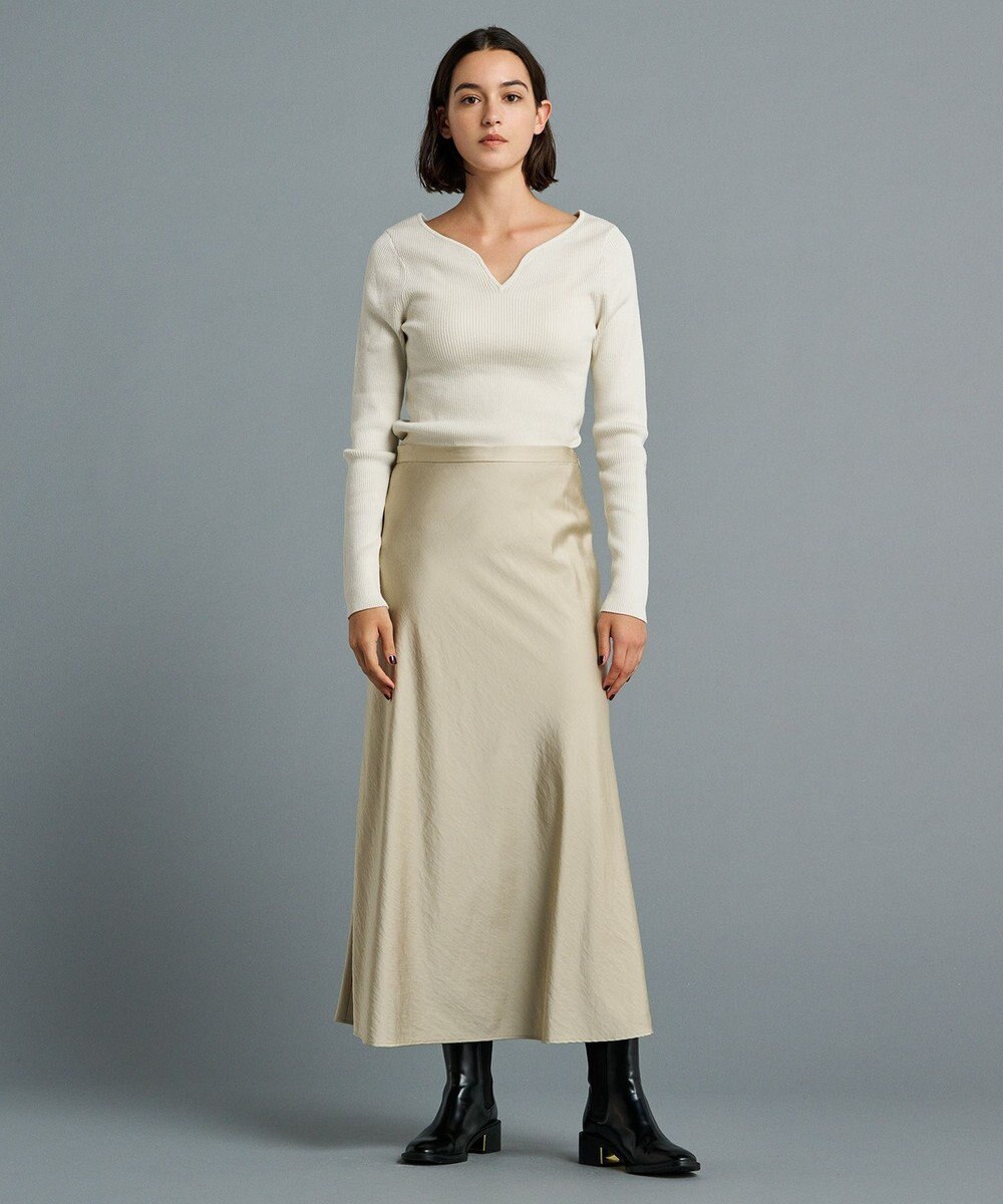 uncrave 【洗える】サテン フレアスカート（uncrave STANDARD） 