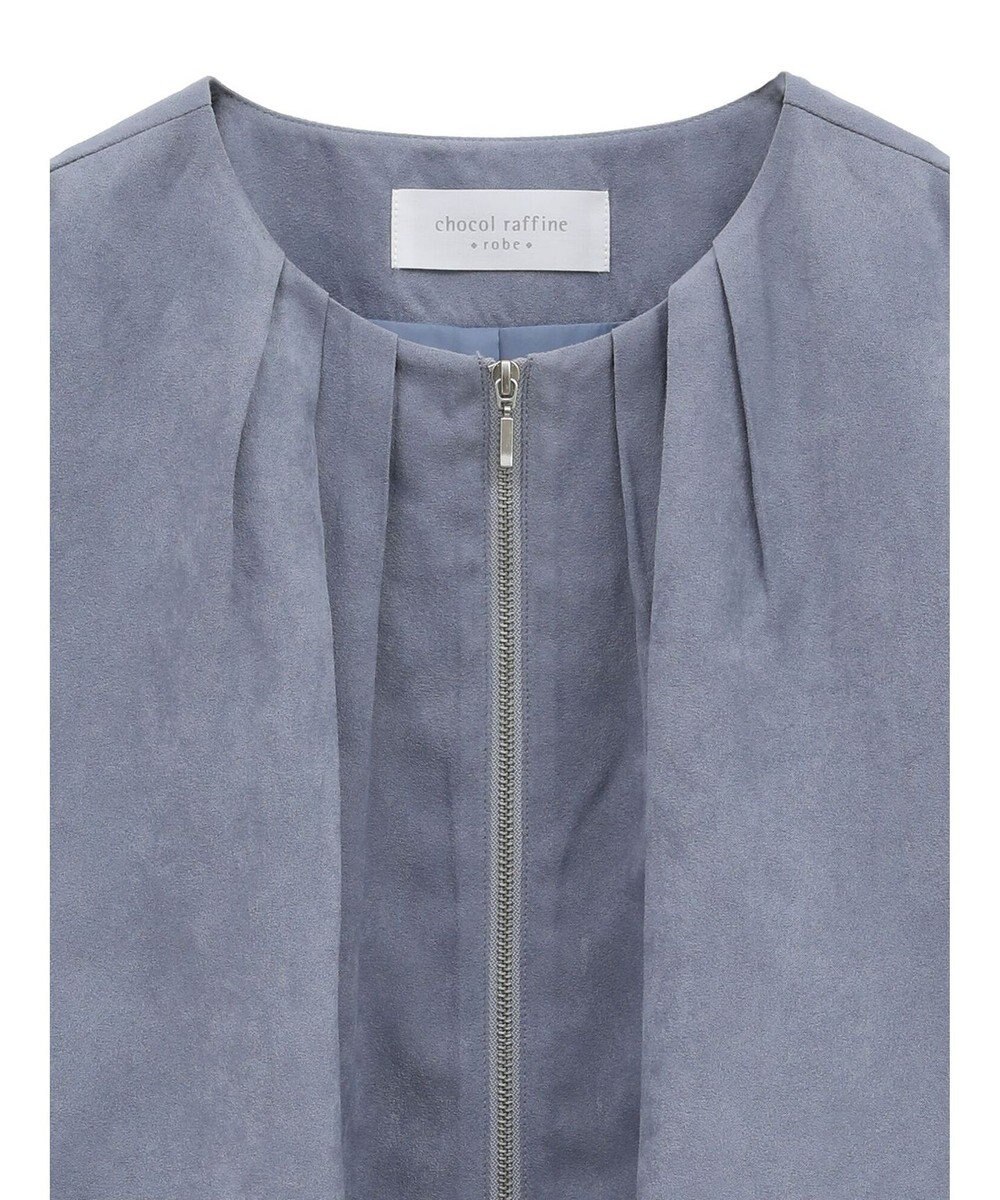 Green Parks ノーカラータックスウェード調ブルゾン 