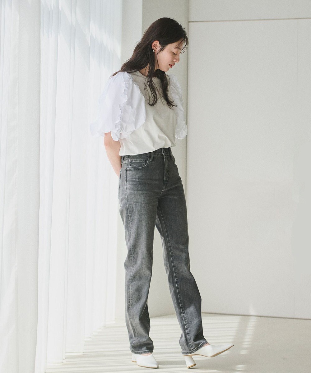 #Newans 【撥水・吸水速乾】コンビネーションフリルスリーブカットソー 