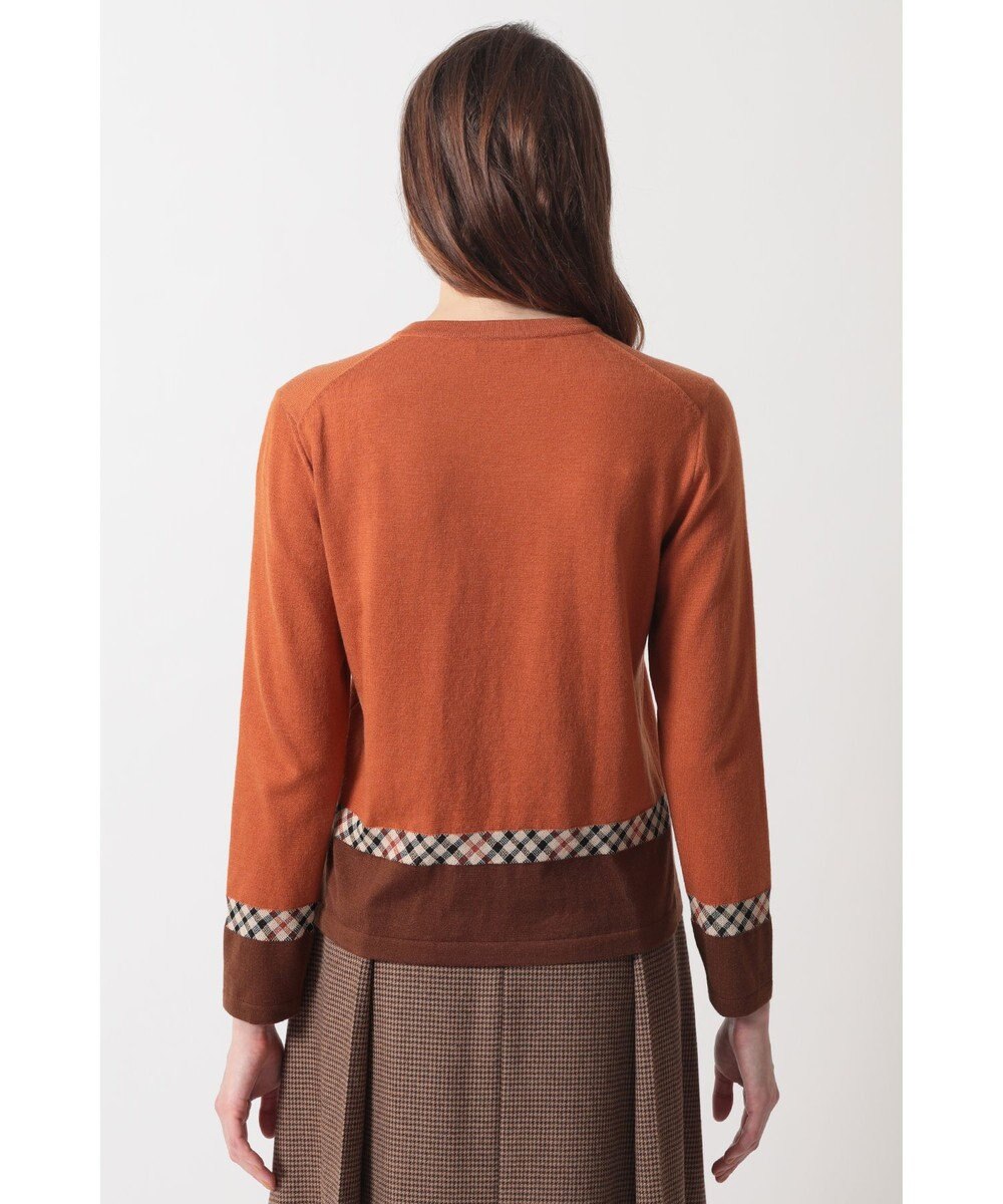 DAKS ジャカードクルーネックカーディガン 